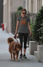 AMANDA SEYFRIED Walks Her Dog Out in New York 07/28/2015