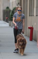 AMANDA SEYFRIED Walks Her Dog Out in New York 07/28/2015