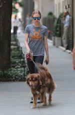 AMANDA SEYFRIED Walks Her Dog Out in New York 07/28/2015