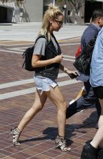 ASHLEY TISDALE in Cut off Shorts Out in Pasadena 07/225/2015