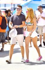 BELLA THORNE in Shorts and Bikini Top Out in Venice Beach 07/26/2015
