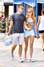 BELLA THORNE in Shorts and Bikini Top Out in Venice Beach 07/26/2015