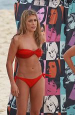 BIA and BRANCA FERES, Brazilian Synchronized Swimmers in Bikinis on the Set of a Photoshoot