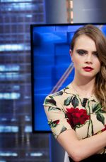 CARA DELEVINGNE at El Hormiguero TV Show in Madrid 07/08/2015