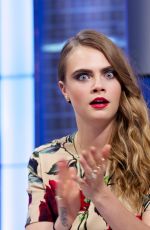 CARA DELEVINGNE at El Hormiguero TV Show in Madrid 07/08/2015