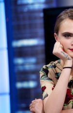 CARA DELEVINGNE at El Hormiguero TV Show in Madrid 07/08/2015
