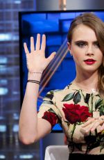 CARA DELEVINGNE at El Hormiguero TV Show in Madrid 07/08/2015