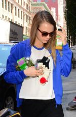 CARA DELEVINGNE Out and About in Soho 07/21/2015