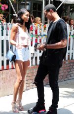 CHANEL IMAN and Jordan Clarkson Leaves Ivy in Beverly Hills 07/28/2015