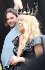 CHARLIZE THERON and EMILY BLUNT on the Set of The Huntsman 07/16/2015