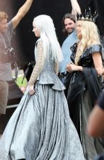 CHARLIZE THERON and EMILY BLUNT on the Set of The Huntsman 07/16/2015