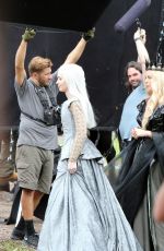 CHARLIZE THERON and EMILY BLUNT on the Set of The Huntsman 07/16/2015