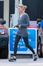 CHARLIZE THERON at Arco Gas Station in Los Angeles