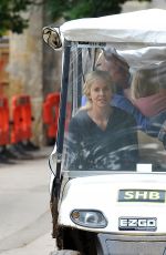 CHARLIZE THERON on the Set of The Huntsman 07/15/2015