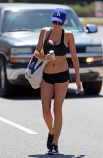CHARLOTTE MCKINNEY in Sport Bra and Shorts Leaves a Gym in Los Angeles