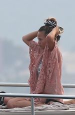CHRISSY TEIGEN at a Yacht in St. Tropez 07/21/2015