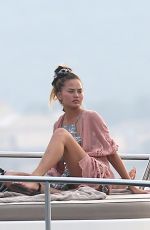 CHRISSY TEIGEN at a Yacht in St. Tropez 07/21/2015