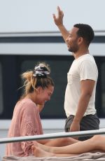 CHRISSY TEIGEN at a Yacht in St. Tropez 07/21/2015
