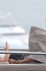 CHRISSY TEIGEN at a Yacht in St. Tropez 07/21/2015