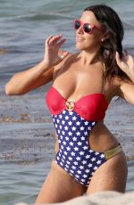 CLAUDIA ROMANI in Bikini Out on the Beach in Miami 07/02/2015