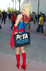 COURTNEY STODDEN Promotes PETA at Comic-con in San Diego