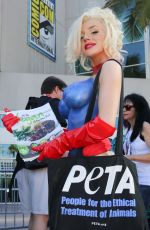 COURTNEY STODDEN Promotes PETA at Comic-con in San Diego
