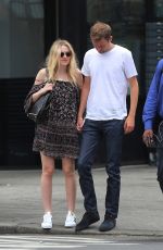 DAKOTA FANNING and Jamie Strachan Leaves iHop in Manhattan 07/27/2015