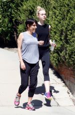 ELLE FANNINF in Tights Out in Studio City 07/24/2015
