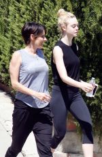 ELLE FANNINF in Tights Out in Studio City 07/24/2015