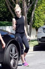ELLE FANNINF in Tights Out in Studio City 07/24/2015