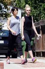ELLE FANNINF in Tights Out in Studio City 07/24/2015