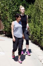 ELLE FANNINF in Tights Out in Studio City 07/24/2015