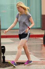 ELLE FANNING Arrives at a Gym in Studio City 07/18/2015