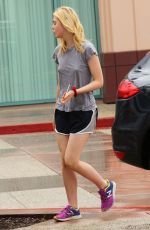 ELLE FANNING Arrives at a Gym in Studio City 07/18/2015