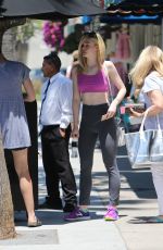 ELLE FANNING in Sports Bra Out in Los Angeles 07/03/2015