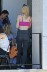 ELLE FANNING in Sports Bra Out in Los Angeles 07/03/2015