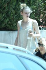 ELLE FANNING Leaves a Friend in West Hollywood 07/19/2015
