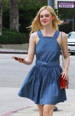 ELLE FANNING Leaves a Nail Salon in Studio City 07/08/2015