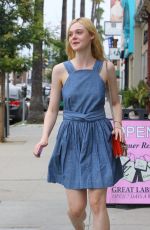ELLE FANNING Leaves a Nail Salon in Studio City 07/08/2015