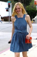 ELLE FANNING Leaves a Nail Salon in Studio City 07/08/2015