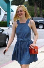 ELLE FANNING Leaves a Nail Salon in Studio City 07/08/2015