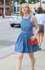 ELLE FANNING Leaves a Nail Salon in Studio City 07/08/2015