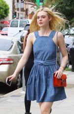 ELLE FANNING Leaves a Nail Salon in Studio City 07/08/2015