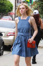 ELLE FANNING Leaves a Nail Salon in Studio City 07/08/2015