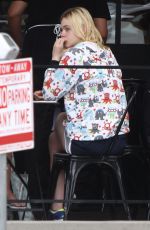 ELLE FANNING Lunch at Joan