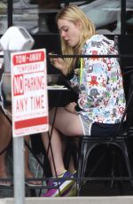 ELLE FANNING Lunch at Joan