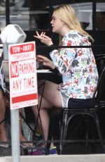 ELLE FANNING Lunch at Joan