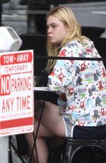 ELLE FANNING Lunch at Joan
