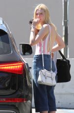 ELLE FANNING Out and About in Hollywood 07/27/2015