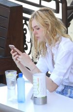 ELLE FANNING Out for Lunch in West Hollywood 07/06/2015